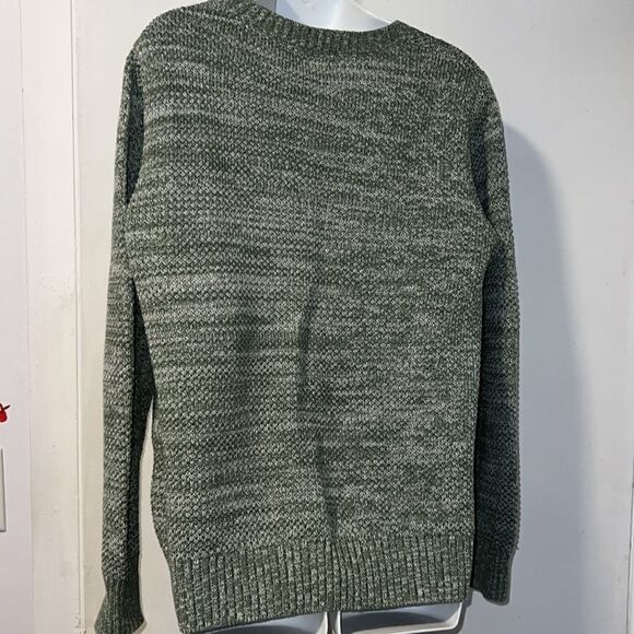 APPLESEED’S Sage Green and White Marled Cotton Knit Sweater-M - Picture 4 of 9